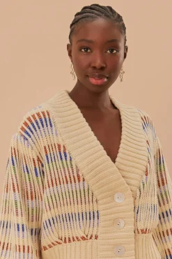 FARM Rio Gilets<Cardigan en maille à points audacieux