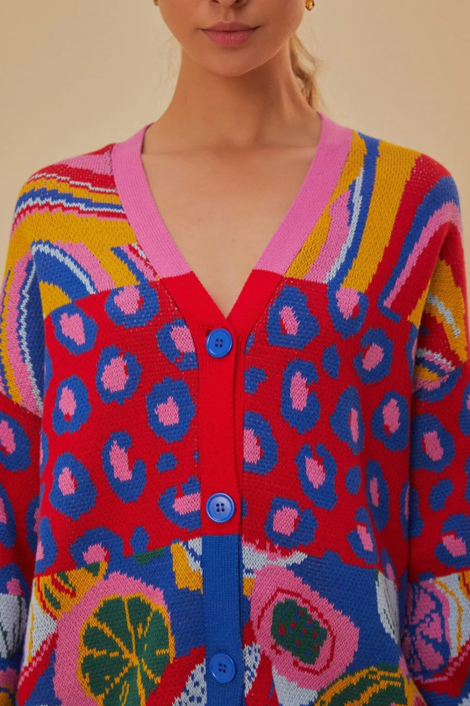 FARM Rio Gilets<Cardigan en tricot à imprimés mélangés