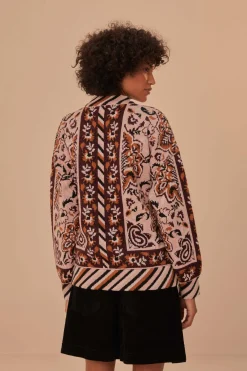 FARM Rio Gilets<Cardigan en tricot à motif tapisserie glamour