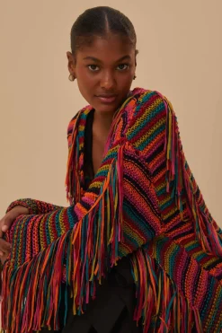 FARM Rio  Gilets<Cardigan en tricot à rayures colorées