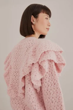FARM Rio  Gilets<Cardigan en tricot à texture de fleur rose
