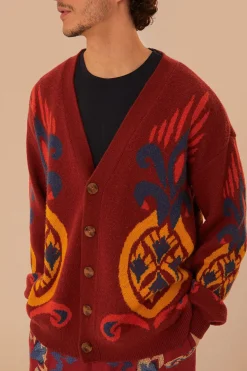 FARM Rio  Gilets<Cardigan en tricot ananas rouge
