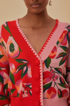 FARM Rio Gilets<Cardigan en tricot de papaye mélangée