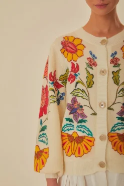 FARM Rio  Gilets<Cardigan en tricot insectes floraux