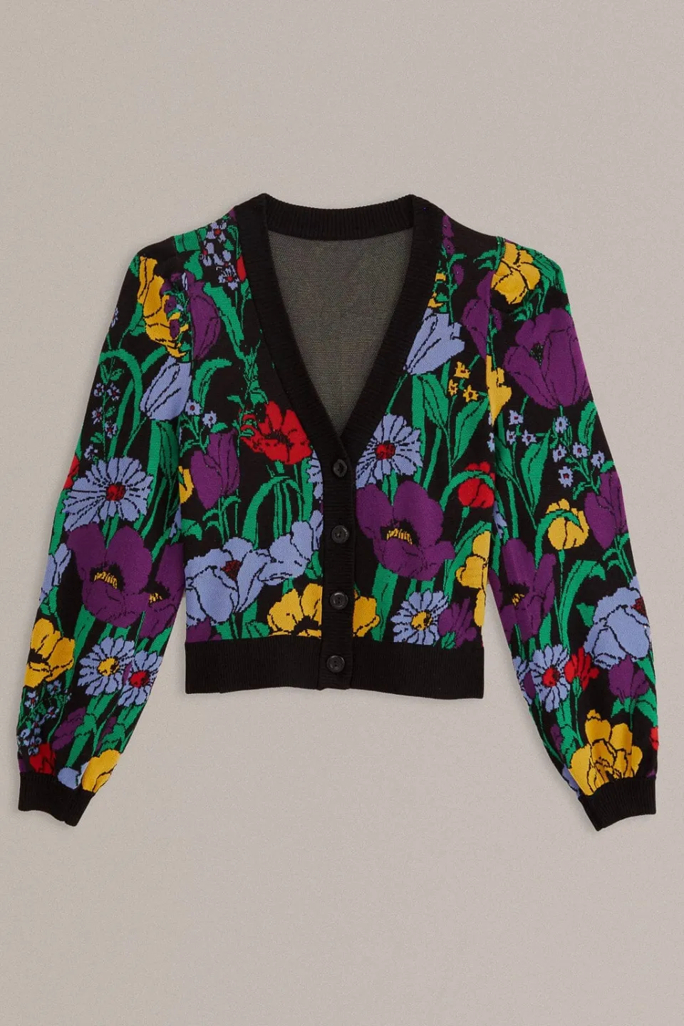 FARM Rio Gilets|Robes Midi<Cardigan en tricot noir Bucolic Garden