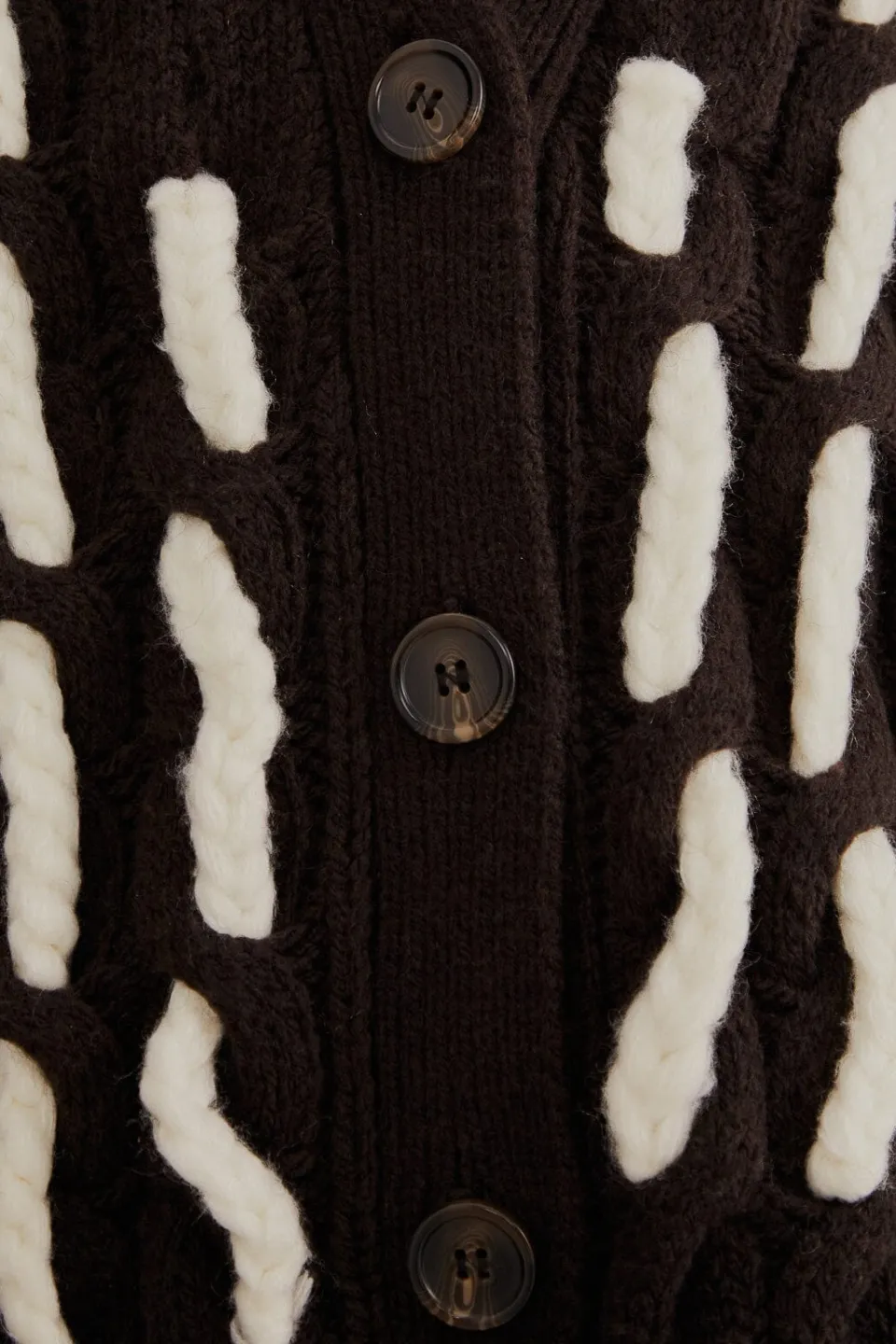 FARM Rio Gilets<Cardigan en tricot texturé noir et blanc