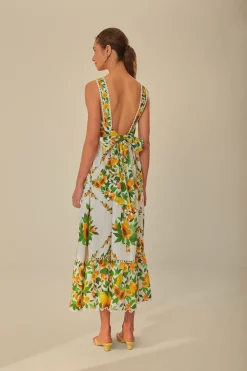 FARM Rio Robes Longues<Écharpe à salade de papaye blanc cassé Robe longue LENZING™ ECOVERO™ E