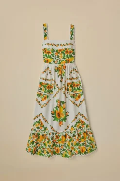 FARM Rio Robes Longues<Écharpe à salade de papaye blanc cassé Robe longue LENZING™ ECOVERO™ E