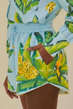 FARM Rio  Shorts<Écharpe bleue à feuillage d'été Short LENZING™ ECOVERO™ Euroflax™