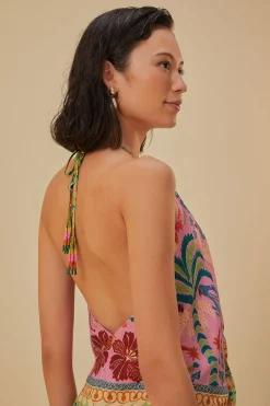 FARM Rio  Chemisiers<Écharpe Queen Fruits Rose Blouse en viscose Lenzing™ Ecovero™