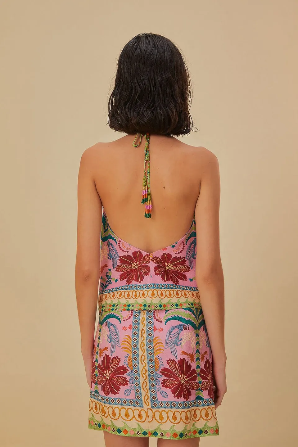 FARM Rio Chemisiers<Écharpe Queen Fruits Rose Blouse en viscose Lenzing™ Ecovero™