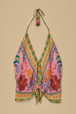 FARM Rio Chemisiers<Écharpe Queen Fruits Rose Blouse en viscose Lenzing™ Ecovero™