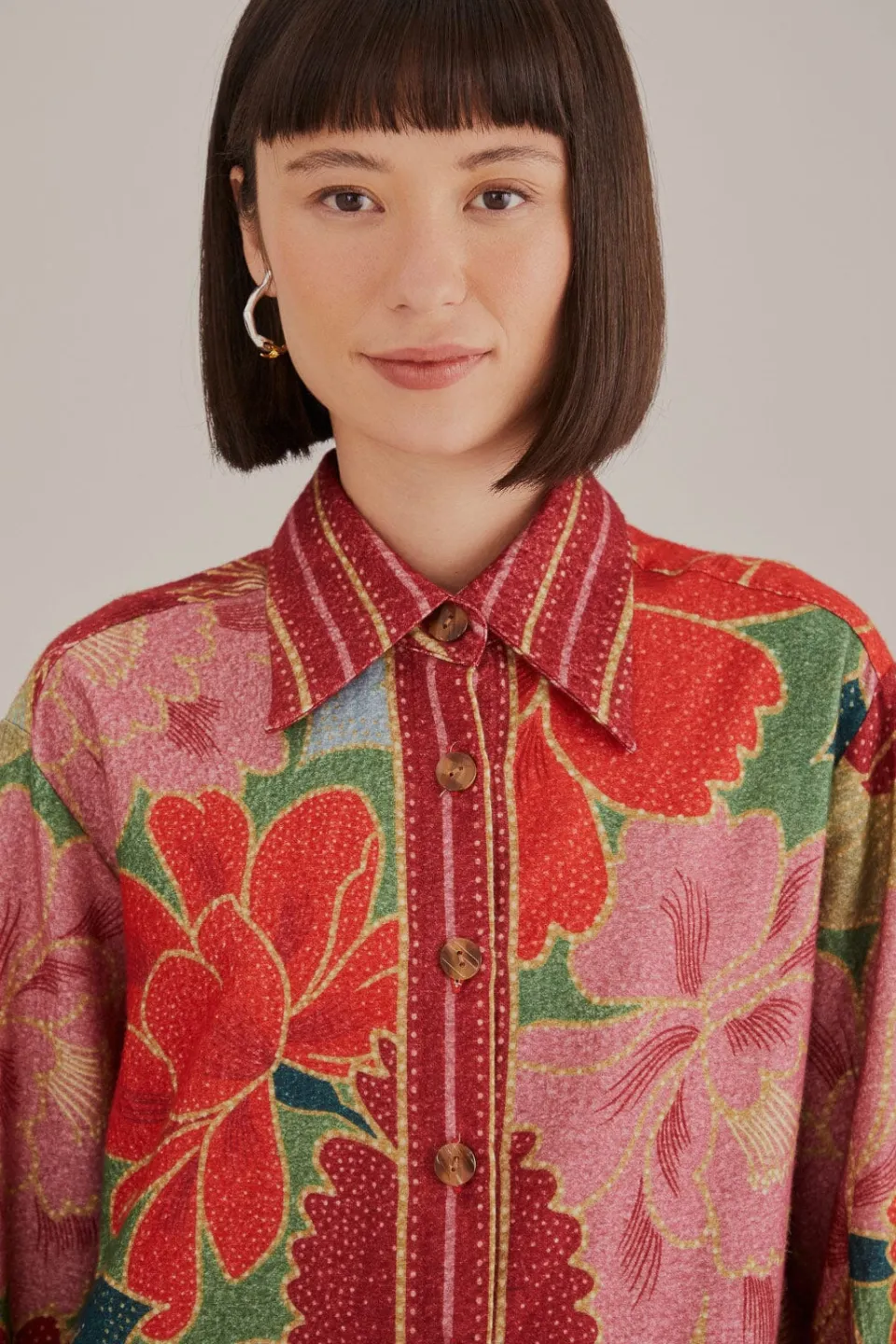 FARM Rio Cadeaux<Chemise à manches longues verte Solar Chita