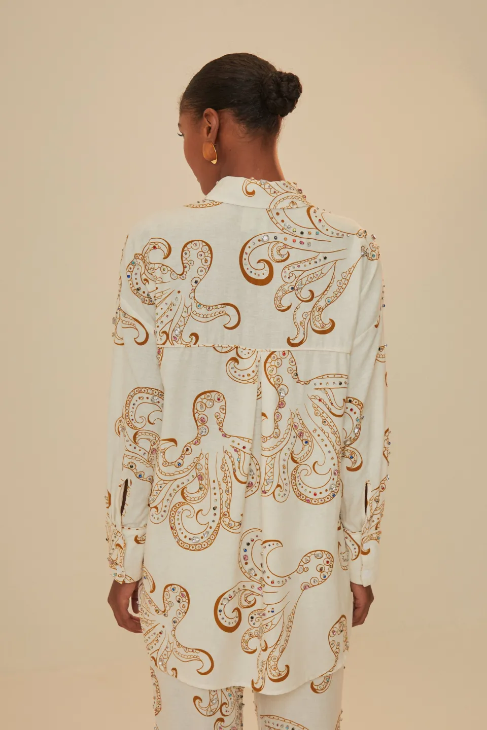 FARM Rio Hauts Courts<Chemise en lin de qualité supérieure Octopus Fun Euroflax™ blanc cassé