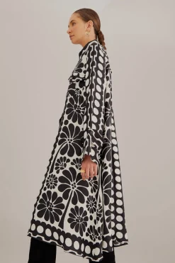 FARM Rio Robes Midi<Chemise noire en viscose Palermo Lenzing™ Ecovero™