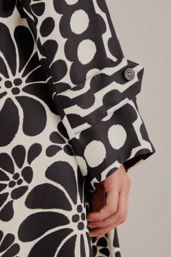 FARM Rio  Robes Midi<Chemise noire en viscose Palermo Lenzing™ Ecovero™