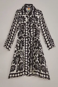 FARM Rio  Robes Midi<Chemise noire en viscose Palermo Lenzing™ Ecovero™