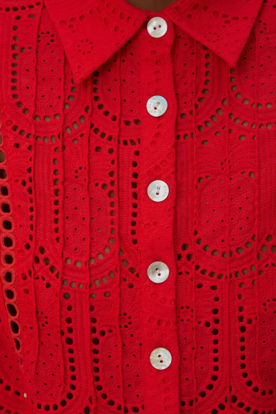 FARM Rio Chemisiers<Chemisier à œillets ananas rouge
