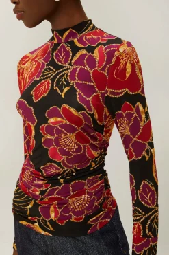 FARM Rio Chemisiers<Chemisier en jersey noir brillant Chita