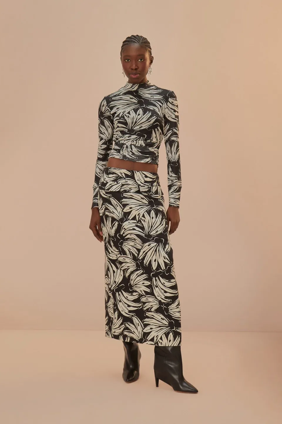 FARM Rio Chemisiers<Chemisier en tulle noir Bossa Banana