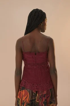 FARM Rio  Chemisiers<Chemisier sans manches en dentelle violette