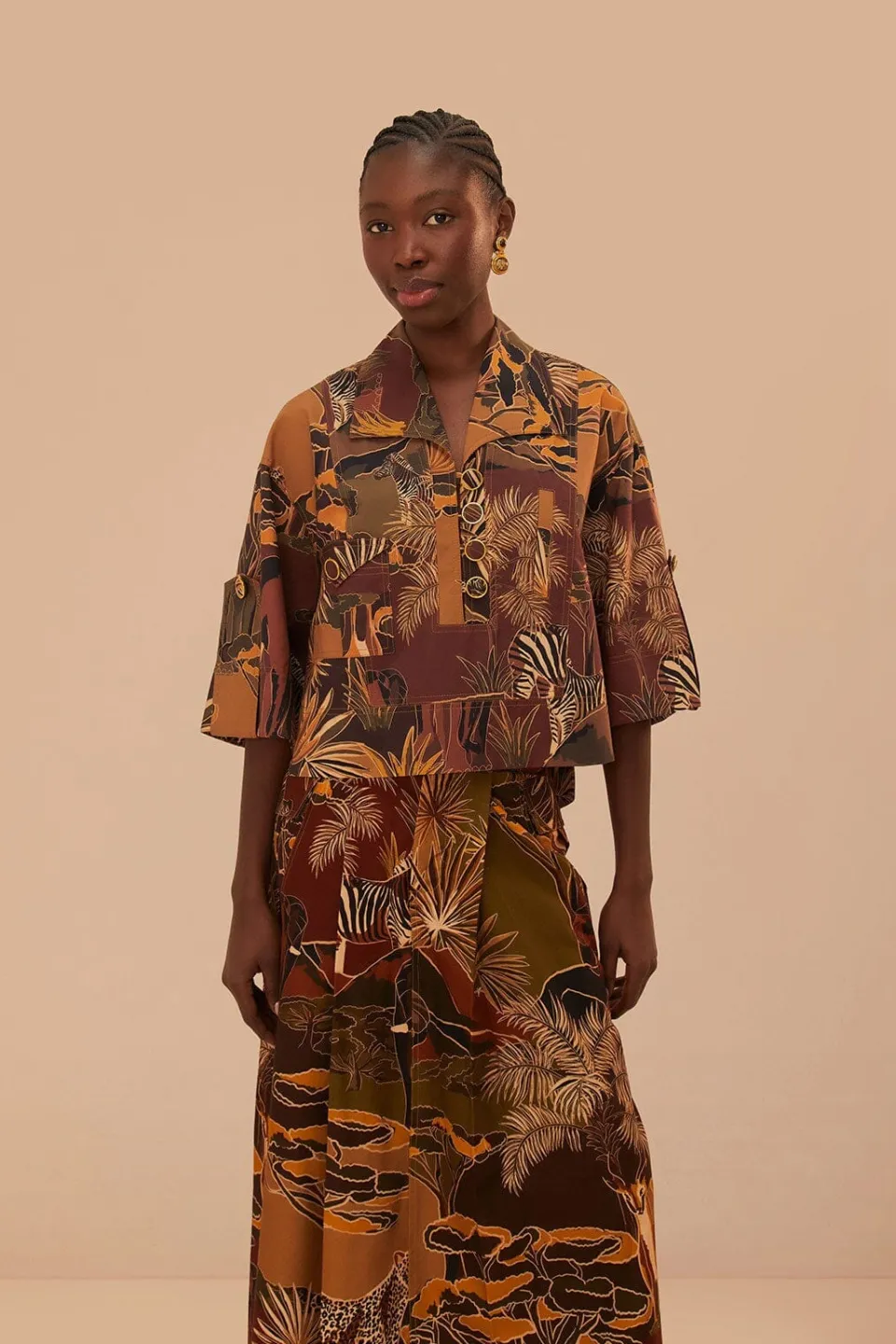 FARM Rio Chemisiers<Chemisier utilitaire Savana Dream Caramel