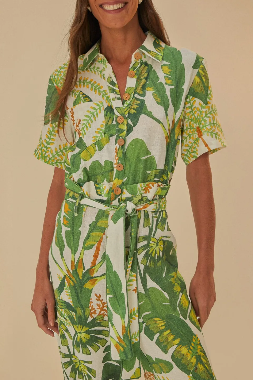 FARM Rio Combinaisons<Combinaison blanc cassé forêt tropicale