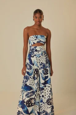 FARM Rio Combinaisons<Combinaison longue sans bretelles Mantas Off-White