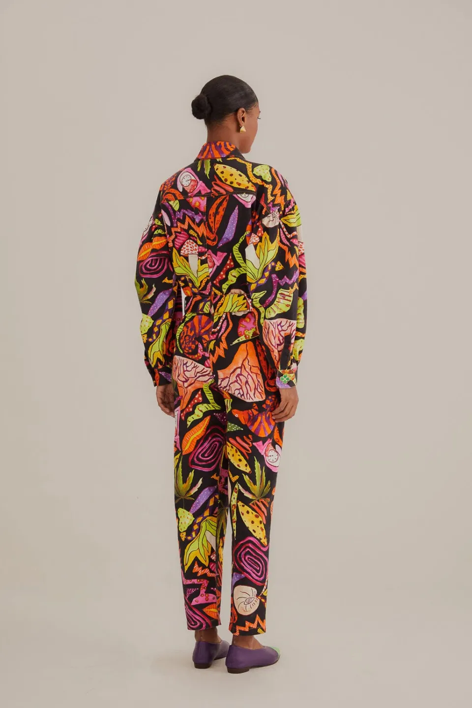 FARM Rio Combinaisons|Robes Midi<Combinaison noire de jardin psychédélique