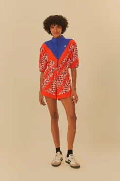 FARM Rio Combinaison Courte<Combinaison rouge Adidas Farm Psychedelic Wave