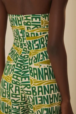 FARM Rio  Combinaisons<Combinaison sans bretelles Off-White Banana Typographie