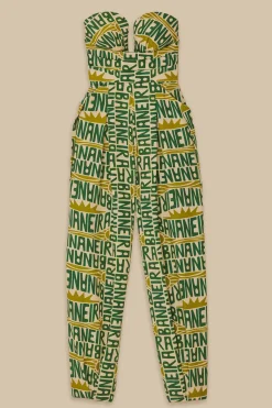 FARM Rio  Combinaisons<Combinaison sans bretelles Off-White Banana Typographie
