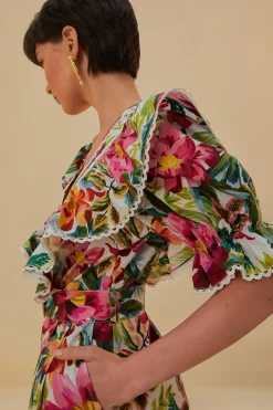 FARM Rio Combinaison Courte<Combishort à fleurs peintes blanc cassé