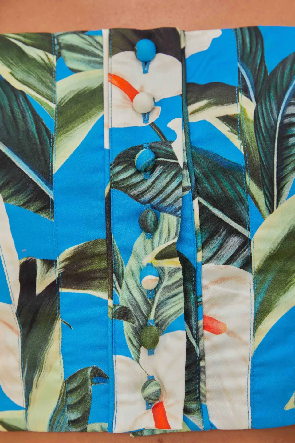 FARM Rio Hauts Courts<Haut court bleu en coton biologique Anthurium Garden