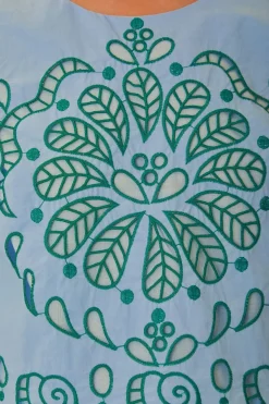 FARM Rio  Hauts Courts<Haut court Richelieu graphique bleu clair et vert