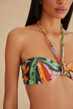 FARM Rio Bikinis|Hauts Courts<Haut de bikini à feuillage de banane