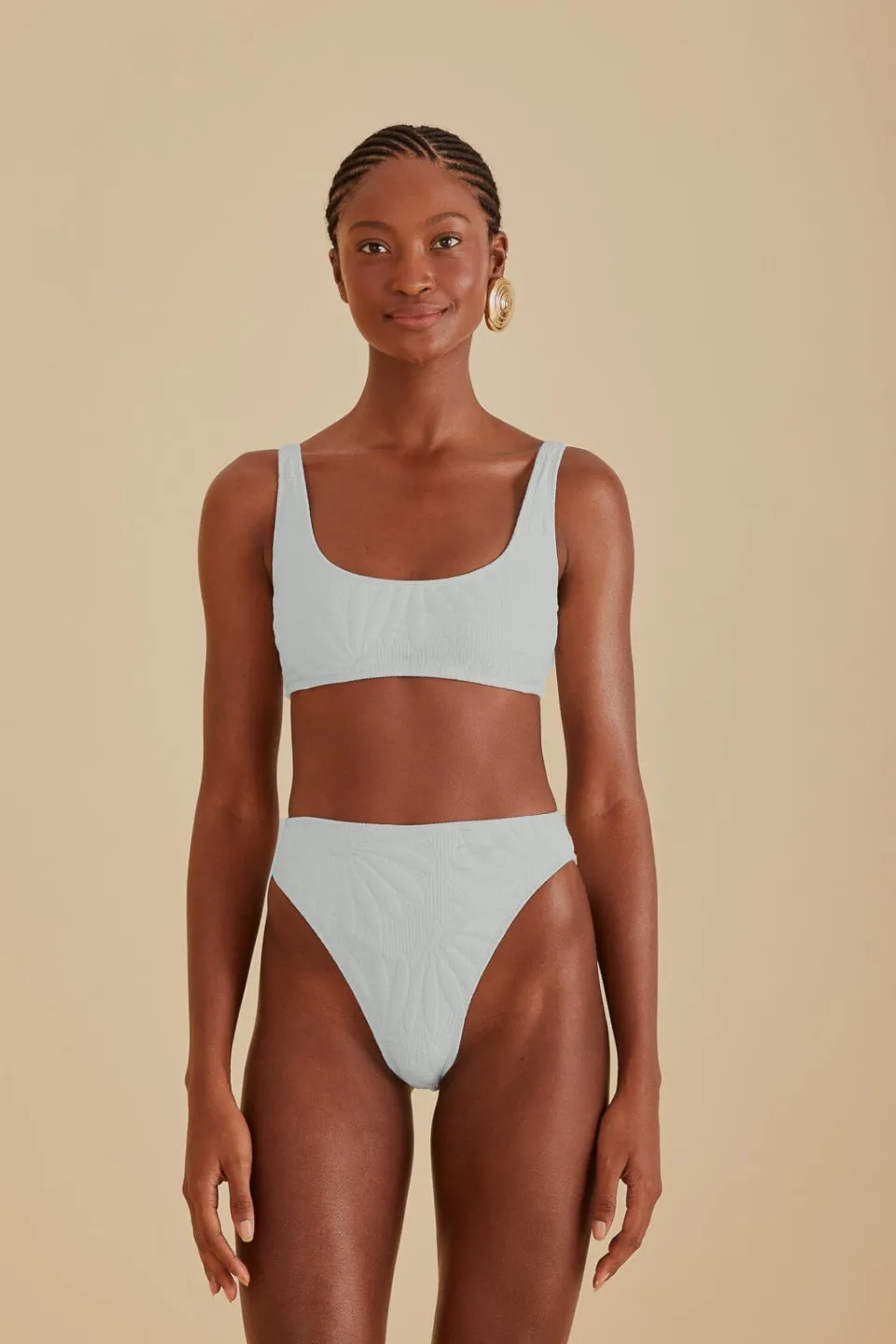FARM Rio Bikinis|Hauts Courts<Haut de bikini matelassé banane Off-White