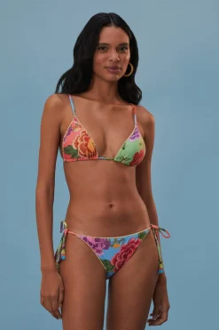 FARM Rio Bikinis|Hauts Courts<Haut de bikini noué sur le côté avec foulards à fleurs