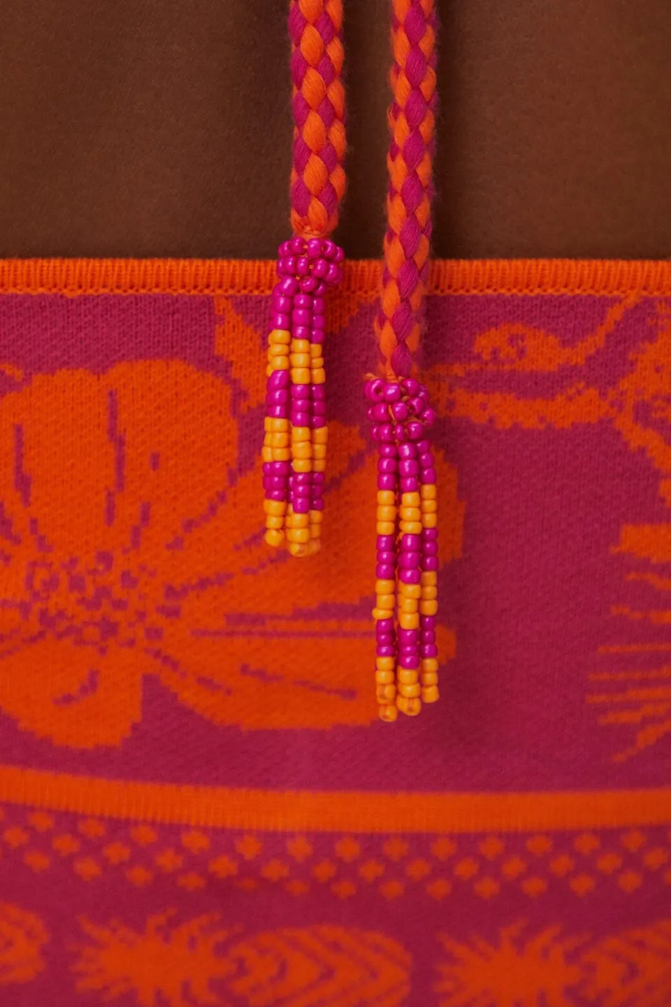 FARM Rio Hauts Courts<Haut en tricot rose Macaw Elegance