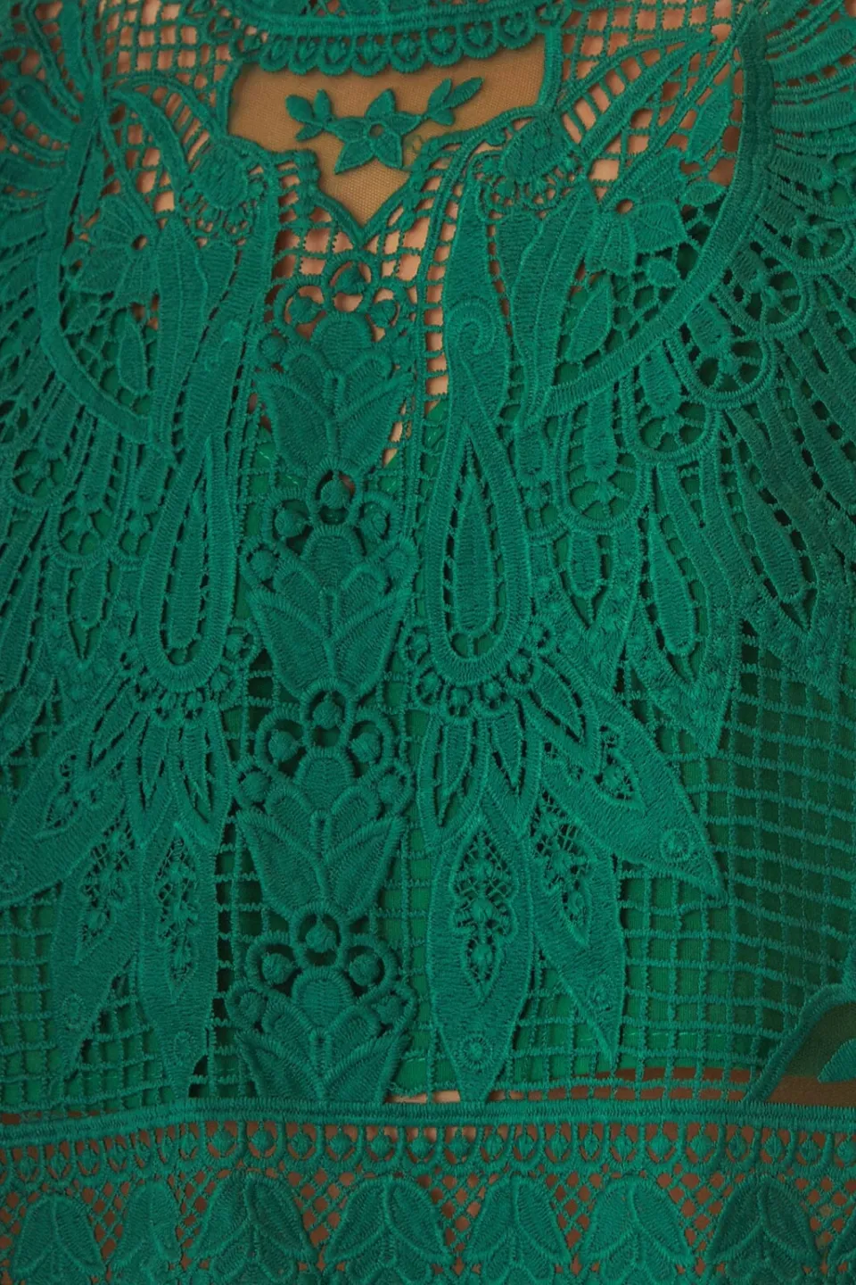FARM Rio Hauts Courts<Haut sans manches en guipure à motifs de toucans verts