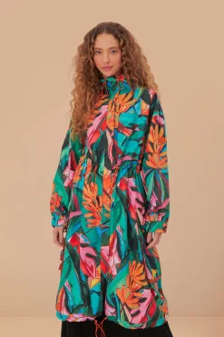 FARM Rio Imperméables Et Parapluies|Manteaux<Imperméable Maxi Feuillage Banane Vert