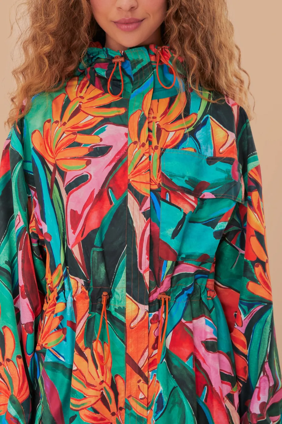FARM Rio Imperméables Et Parapluies|Manteaux<Imperméable Maxi Feuillage Banane Vert