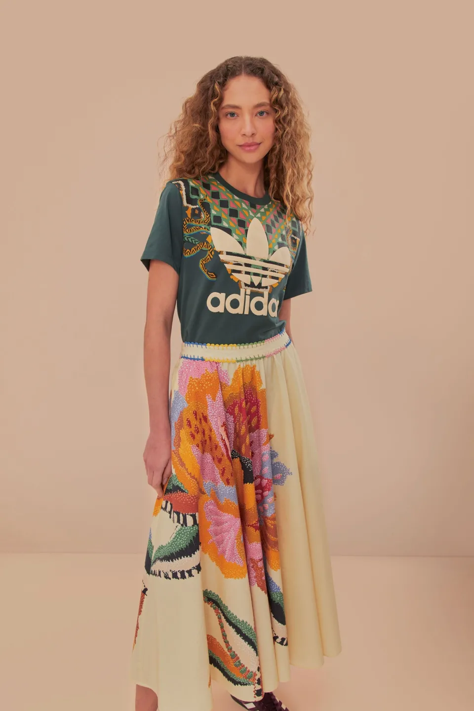 FARM Rio Jupes<Jupe longue fleurie beige Lucy