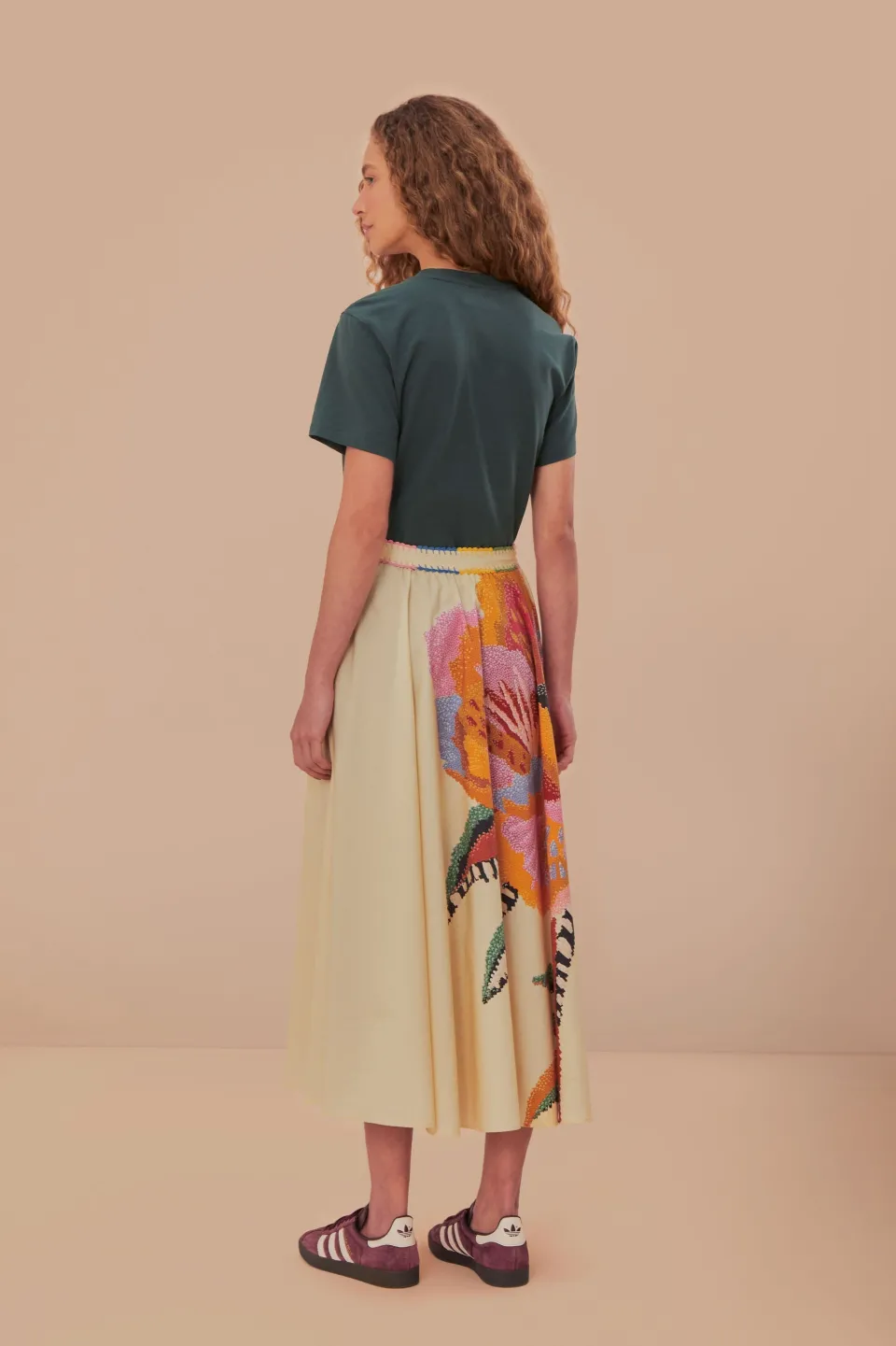 FARM Rio Jupes<Jupe longue fleurie beige Lucy