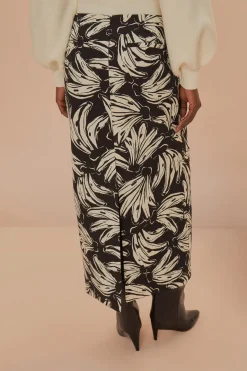 FARM Rio Jupes<Jupe longue taille basse noire Bossa Banana