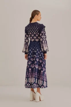 FARM Rio Jupes<Jupe midi Ainika Martina bleu foncé