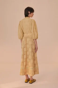 FARM Rio Jupes<Jupe midi en crochet sable