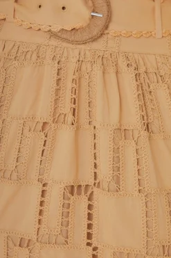 FARM Rio Jupes<Jupe midi en crochet sable