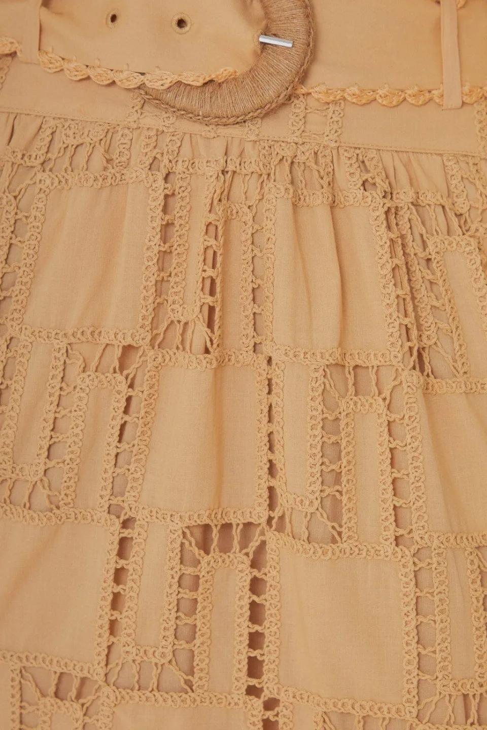 FARM Rio Jupes<Jupe midi en crochet sable