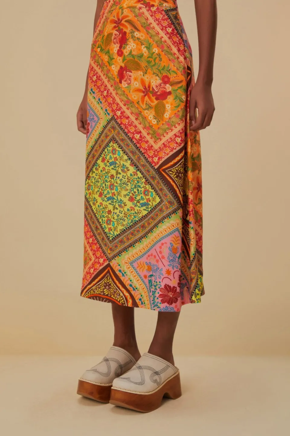 FARM Rio Jupes<Jupe midi en viscose Lenzing™ Ecovero™